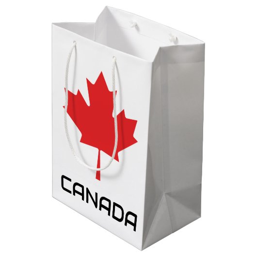 カナダカエデの赤い葉 ミディアムペーパーバッグ (裏面アングル)