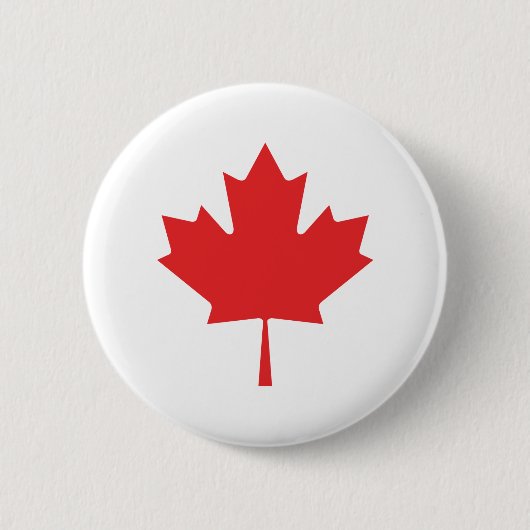 カナダカエデの赤い葉 缶バッジ (正面)