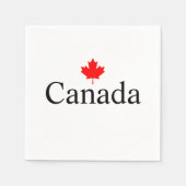 カナダカスタム文字と赤楓の葉 スタンダードカクテルナプキン (正面)
