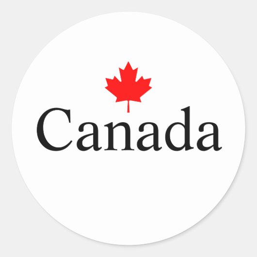 カナダカスタム文字と赤楓の葉 ラウンドシール (正面)