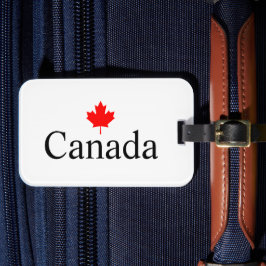 カナダカスタム文字と赤楓の葉 ラゲッジタグ