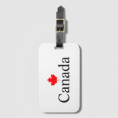 カナダカスタム文字と赤楓の葉 ラゲッジタグ (正面縦)