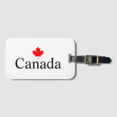 カナダカスタム文字と赤楓の葉 ラゲッジタグ (正面横)
