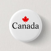 カナダカスタム文字と赤楓の葉 缶バッジ (正面)