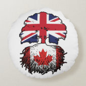 カナダカナダブリティッシュ英国ツリールーツ国旗 ラウンドクッション (裏面)