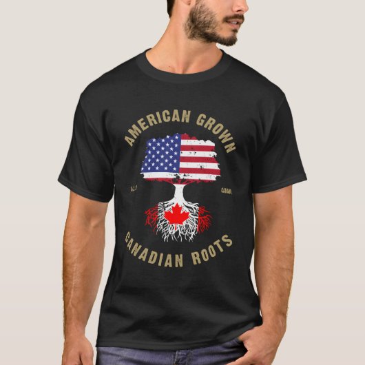 カナダカナダ伝統誇りを持ったハーフカナダアメリカ Tシャツ (正面)