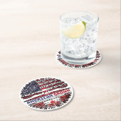 カナダカナダ米国アメリカ合衆国統一された州ツリー ラウンドペーパーコースター (インサイチュ)