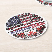 カナダカナダ米国アメリカ合衆国統一された州ツリー ラウンドペーパーコースター (アングル)