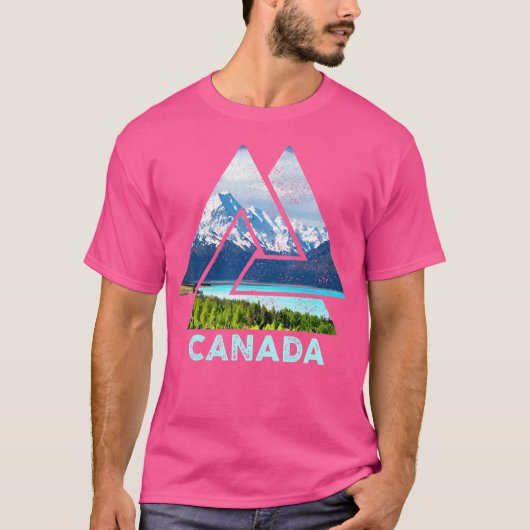 カナダカナダ自然ヴィンテージ屋外ハイキングキャンプ Tシャツ (正面)