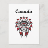 カナダカラフル先住民アメリカインディアン長 ポストカード (正面)
