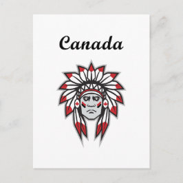 カナダカラフル先住民アメリカインディアン長 ポストカード