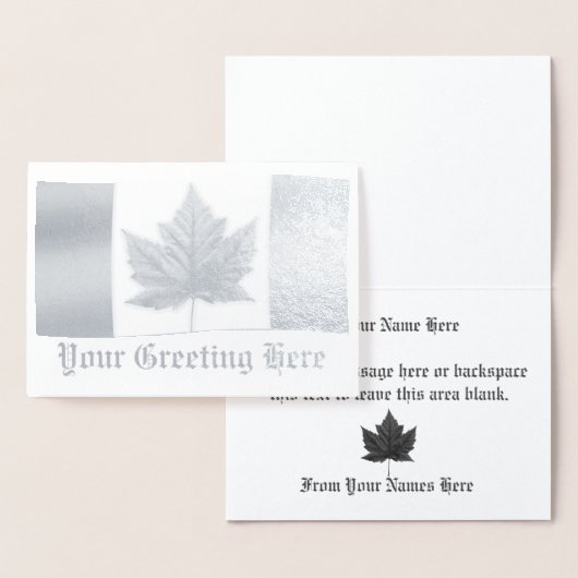 カナダカードカナダグリーティングカードカスタムシルバー 箔カード (ディスプレー)