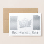 カナダカードカナダグリーティングカードカスタムシルバー 箔カード (封筒付き正面)