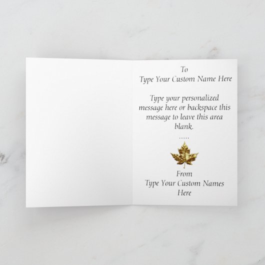 カナダカードカナダメープルリーフグリーティングカード カード (内部)