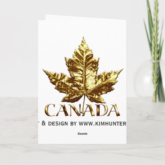 カナダカードカナダメープルリーフグリーティングカード カード (裏面)
