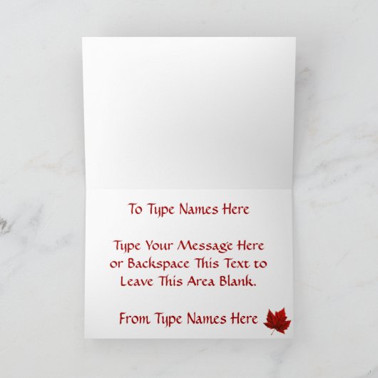 カナダカードカナダ国旗のグリーティングカードカスタム カード (内部)