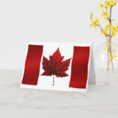 カナダカードカナダ国旗のグリーティングカードカスタム カード (黄色い花)