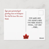 カナダカードカナダ国旗グリーティングカードカスタム ポストカード (裏面)