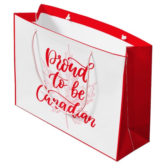 カナダカ誇りを持ったエデの葉になる |カナダの日 ラージペーパーバッグ (裏面アングル)