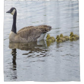 カナダガチョウとゴスリング シャワーカーテン (正面)