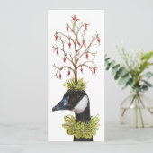 カナダガチョウとハウスフィンチのクリスマス フラットカード 招待状 (スタンド正面)