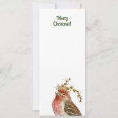 カナダガチョウとハウスフィンチのクリスマス フラットカード 招待状 (裏面)