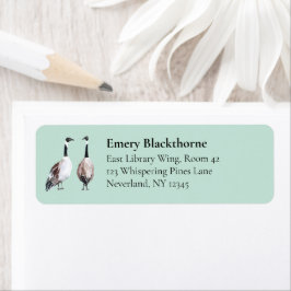カナダガチョウヴィンテージセージ手描き鳥のアドレス ラベル