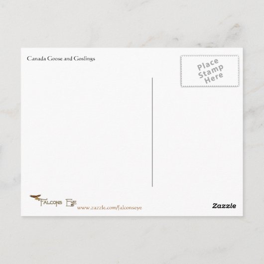 カナダガチョウ&ゴスリング野生生物シリーズ# 17 ポストカード (裏面)