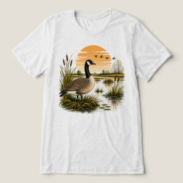 カナダガチョウ 湿地 日没 自然 トライブレンドTシャツ