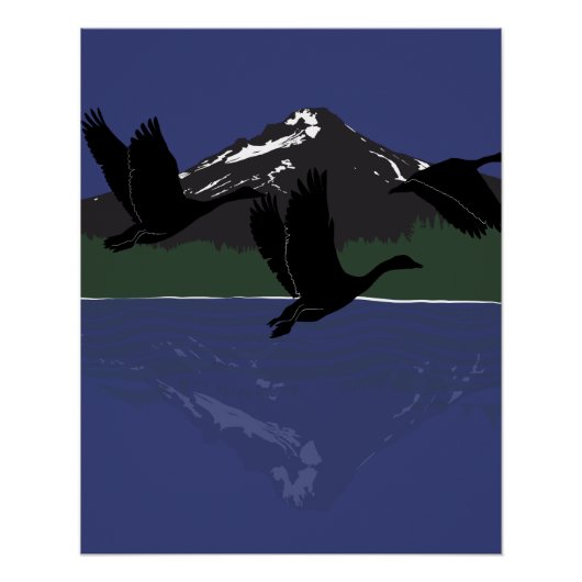 カナダガンの山湖の荒野の飛行 ポスター (正面)