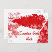 カナダガールズロック(赤と白)アートポップ・アートのポストカード ポストカード (正面/裏面)