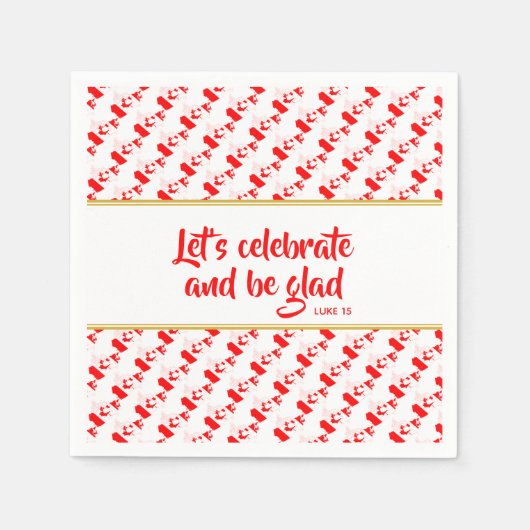 カナダクリスチャンカスタムお祝いパーティー紙 スタンダードカクテルナプキン (正面)