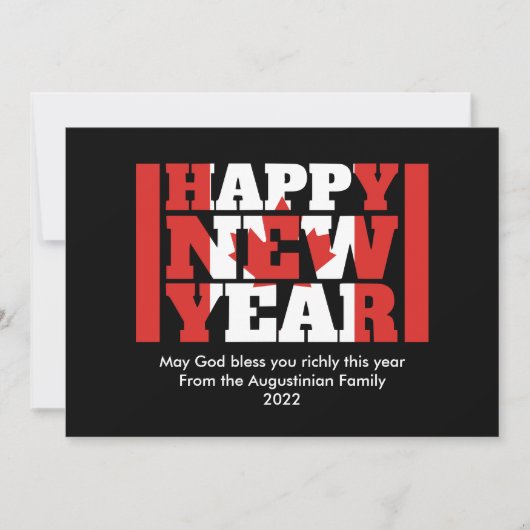 カナダクリスチャンハッピーニューイヤーホリデーカード シーズンカード (正面)