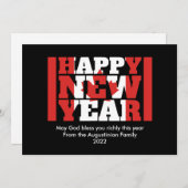 カナダクリスチャンハッピーニューイヤーホリデーカード シーズンカード (正面/裏面)