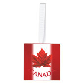 カナダクリスマスオーナメントパーソナライズされたお土産 キューブオーナメント (正面)