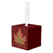 カナダクリスマスオーナメントパーソナライズされたお土産 キューブオーナメント (正面アングル)
