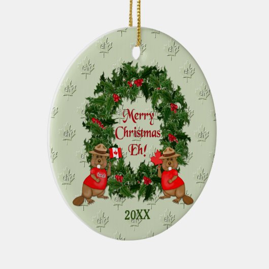 カナダクリスマスセラミックオーナメント セラミックオーナメント (右)