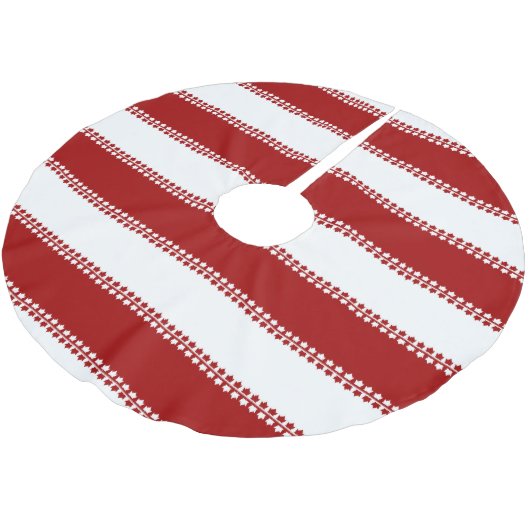 カナダクリスマスツリースカートメープルリーフツリースカート ブラッシュドポリエステルツリースカート (アングル)