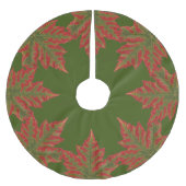 カナダクリスマスツリースカートメープルリーフツリースカート ブラッシュドポリエステルツリースカート (正面)