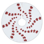 カナダクリスマスツリースカートメープルリーフツリースカート ブラッシュドポリエステルツリースカート (正面)