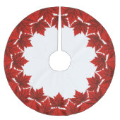 カナダクリスマスツリースカートメープルリーフデコール ブラッシュドポリエステルツリースカート (正面)