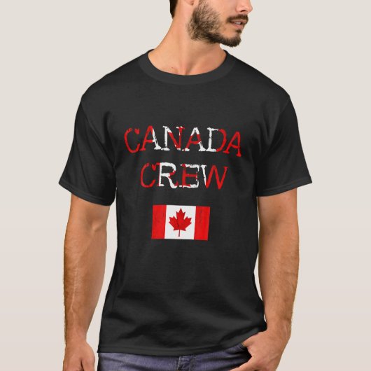 カナダクルーメープルリーフカナダ国旗Canada Canadi Tシャツ (正面)
