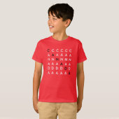 カナダクロスワードパズルグリッドの赤い色 Tシャツ (正面フル)