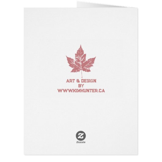 カナダクールカードカナダ国旗のグリーティングカード (裏面)