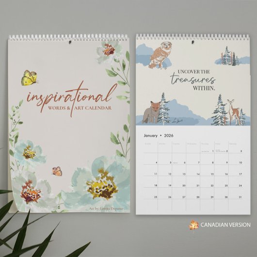 カナダグリッド2026感動的引用文とアート カレンダー