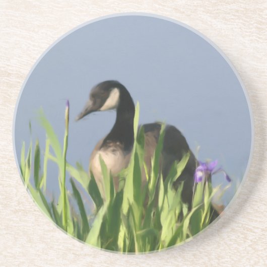 カナダグースアイリス絵画ズアニマルコースター コースター (正面)