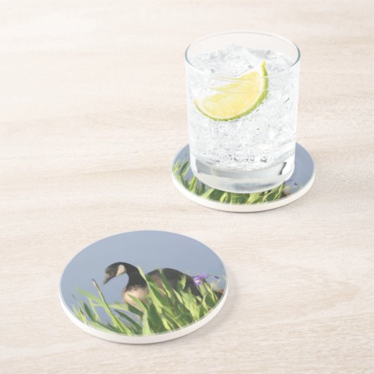 カナダグースアイリス絵画ズアニマルコースター コースター (側面)