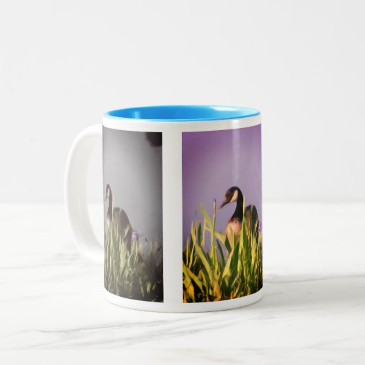 カナダグースアイリス自然アート ツートーンマグカップ (正面左)