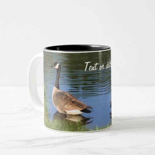 カナダグースアニマルアートパーソナライズされた ツートーンマグカップ (正面左)