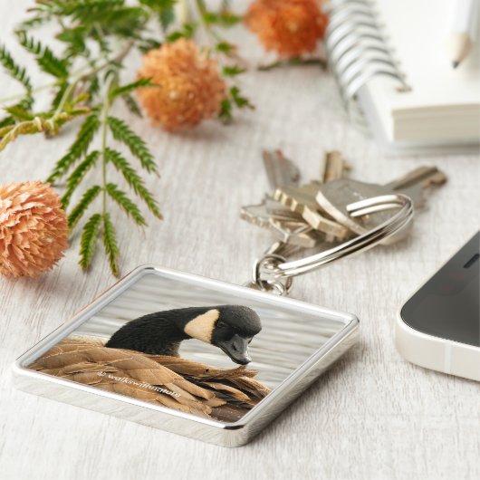 カナダグースオンザレイク キーホルダー (側面)